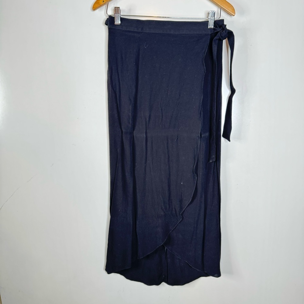& Other Stories Black Midi Wrap Skirt Size 6
